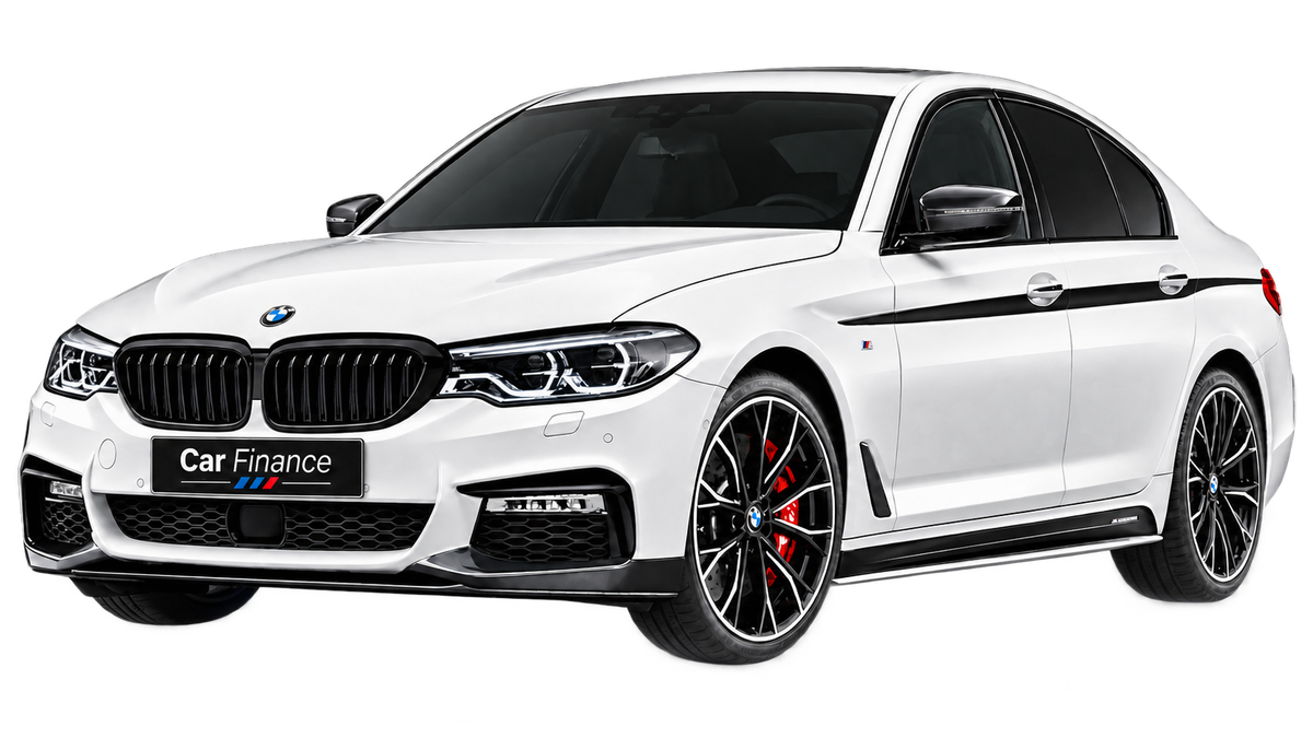 White BMW saloon with Car Finance number plate